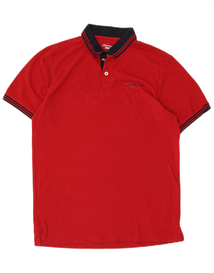 CHAMPION Polo para hombre grande de algodón rojo