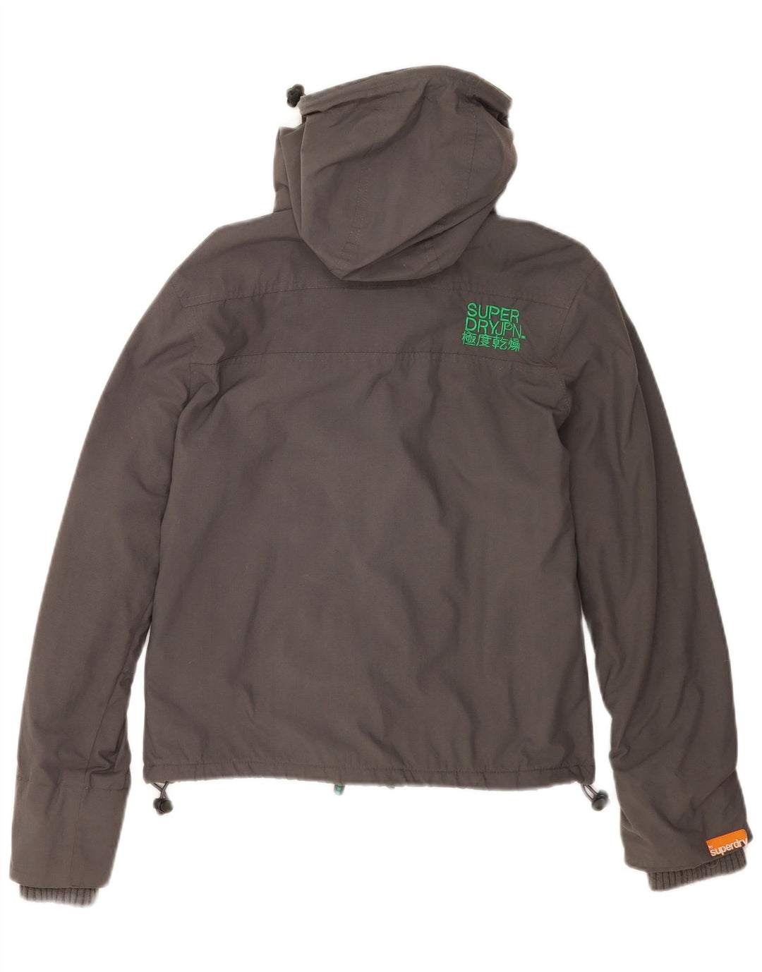 Superdry Chaqueta cortavientos con capucha para mujer UK 40 Small Grey Nylon