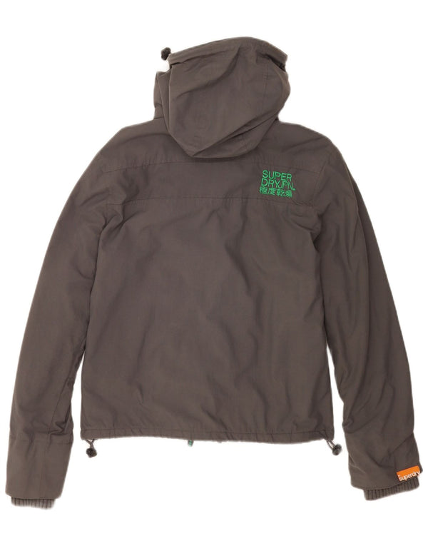 Superdry Chaqueta cortavientos con capucha para mujer UK 40 Small Grey Nylon
