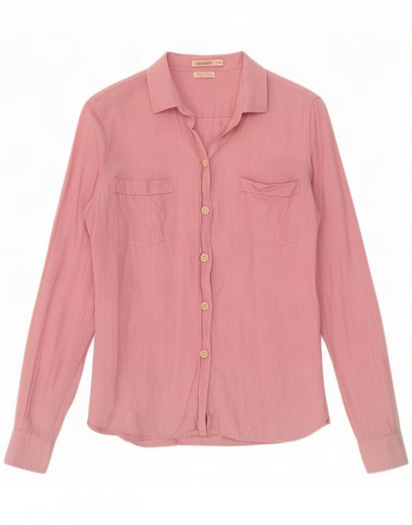 Camisa Timberland para mujer UK 10 Small Pink Linen