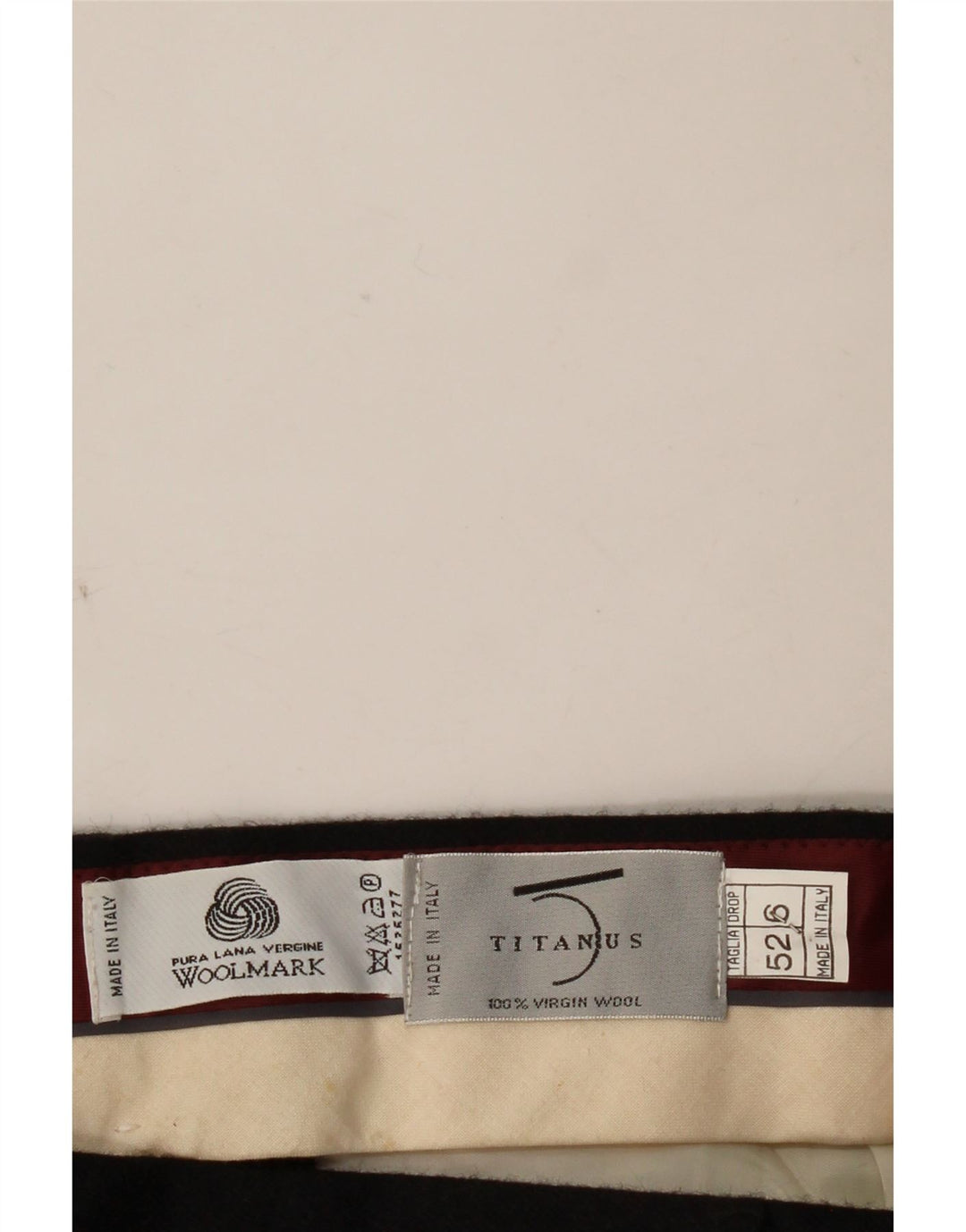 Titanus Pantalón de traje con pinzas para hombre IT 52 XL W36 L29 Lana virgen gris