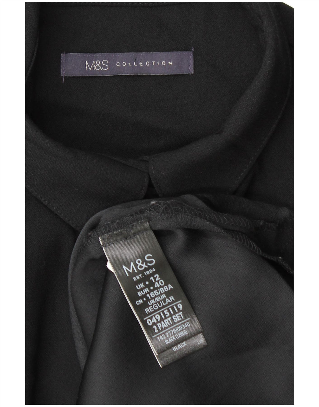 MARKS & SPENCER Vestido camisero regular para mujer UK 42 Mediano Negro