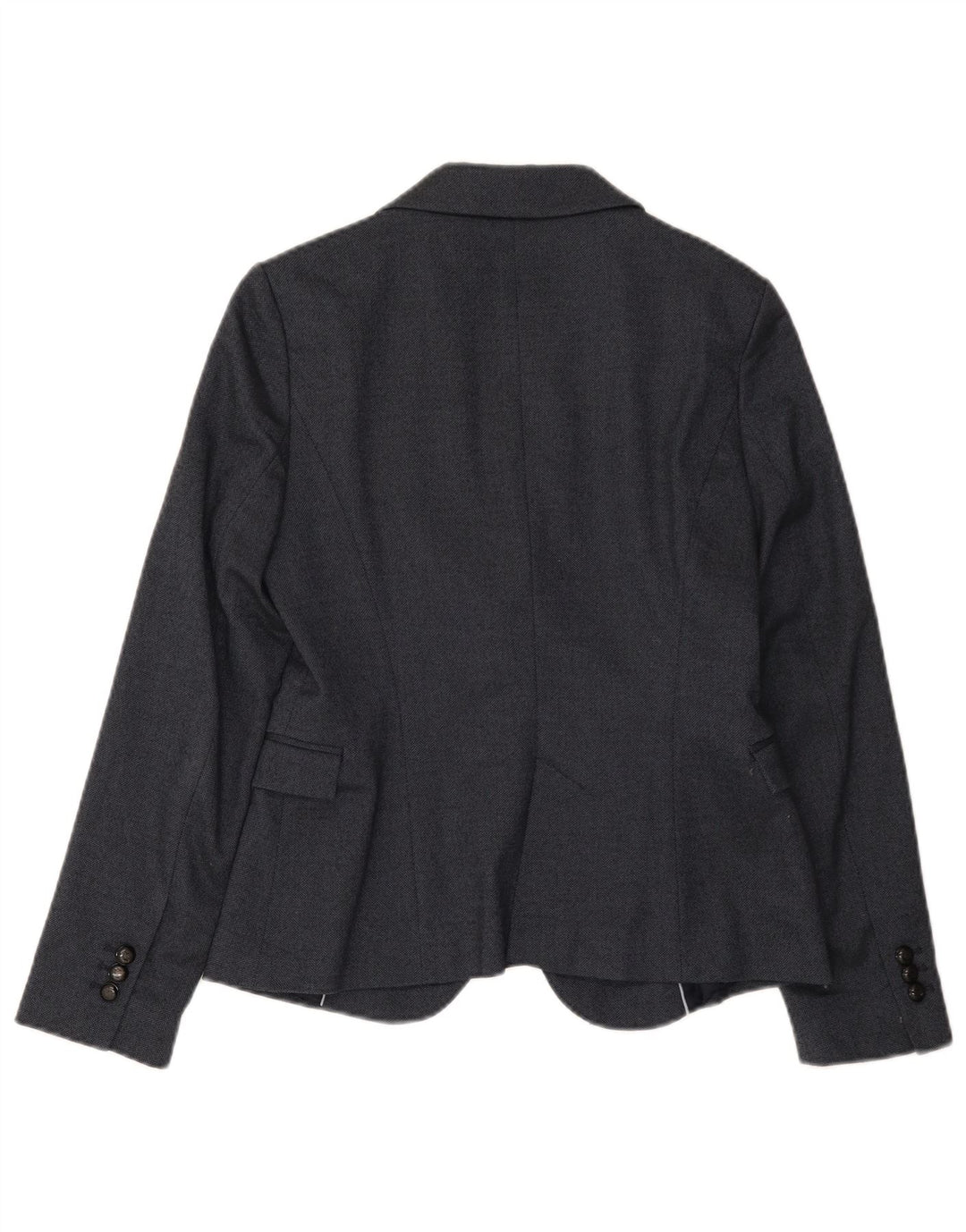 Zara Chaqueta Blazer De 1 Botón Para Mujer UK 42 Poliéster Azul Marino Mediano