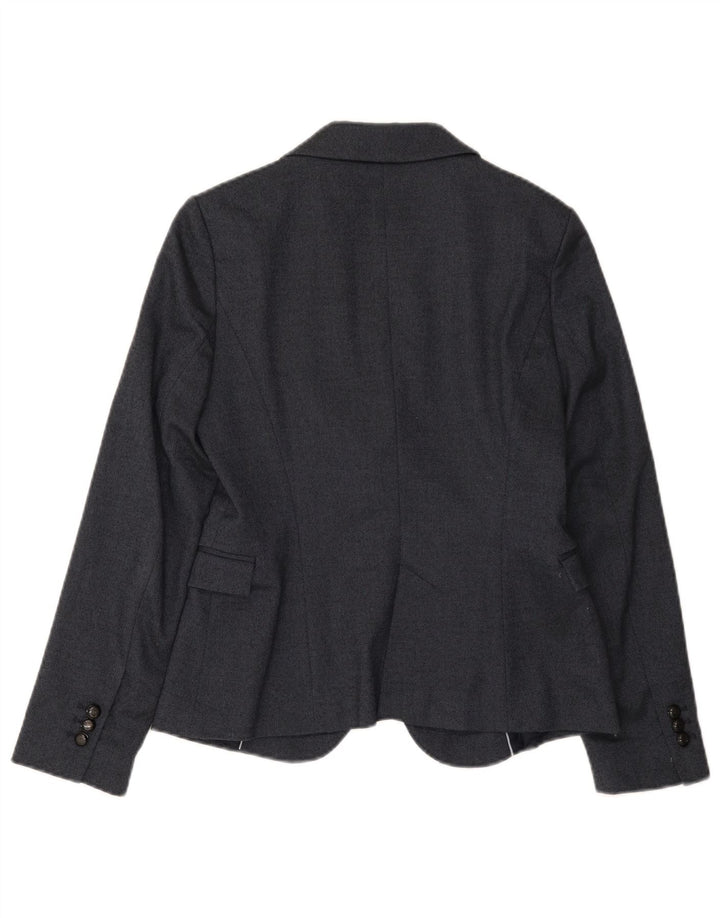 Zara Chaqueta Blazer De 1 Botón Para Mujer UK 42 Poliéster Azul Marino Mediano