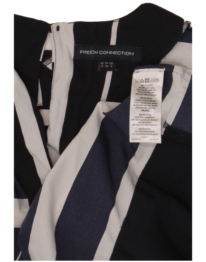 French Connection Vestido recto para mujer UK 6 XS Poliéster a rayas azul marino
