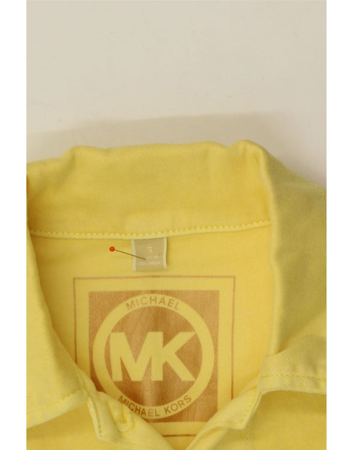 MICHAEL KORS Womens Crop Denim Jacket UK 10 Small Yellow Cotton Vintage Michael Kors and Second-Hand Michael Kors from Messina Hembry 