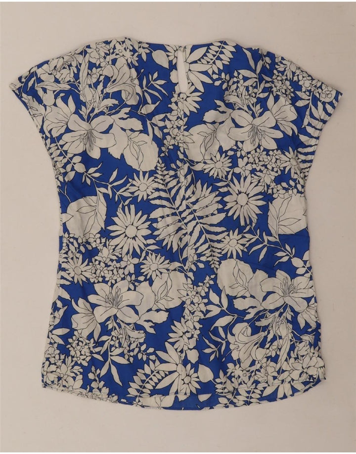 BODEN Blusa para Mujer Top UK 8 Small Azul Floral Viscosa