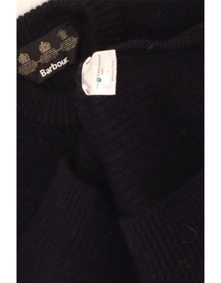 Barbour Jersey De Cuello Redondo Para Hombre Suéter De Lana Nueva Azul Marino Grande