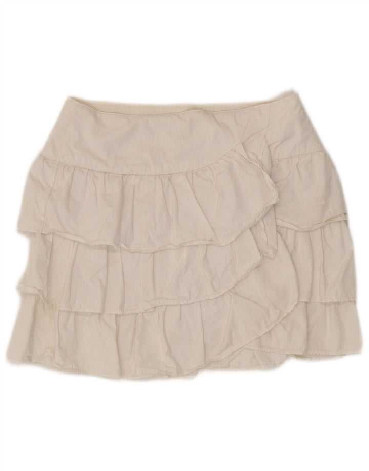 Zara Mujer Falda Escalonada XS W24 Blanco