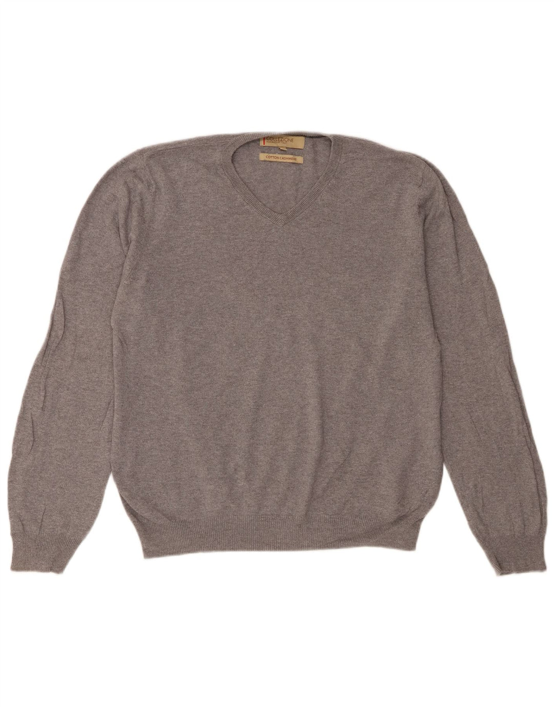 Marks & Spencer Jersey con cuello en V para hombre de algodón gris medio