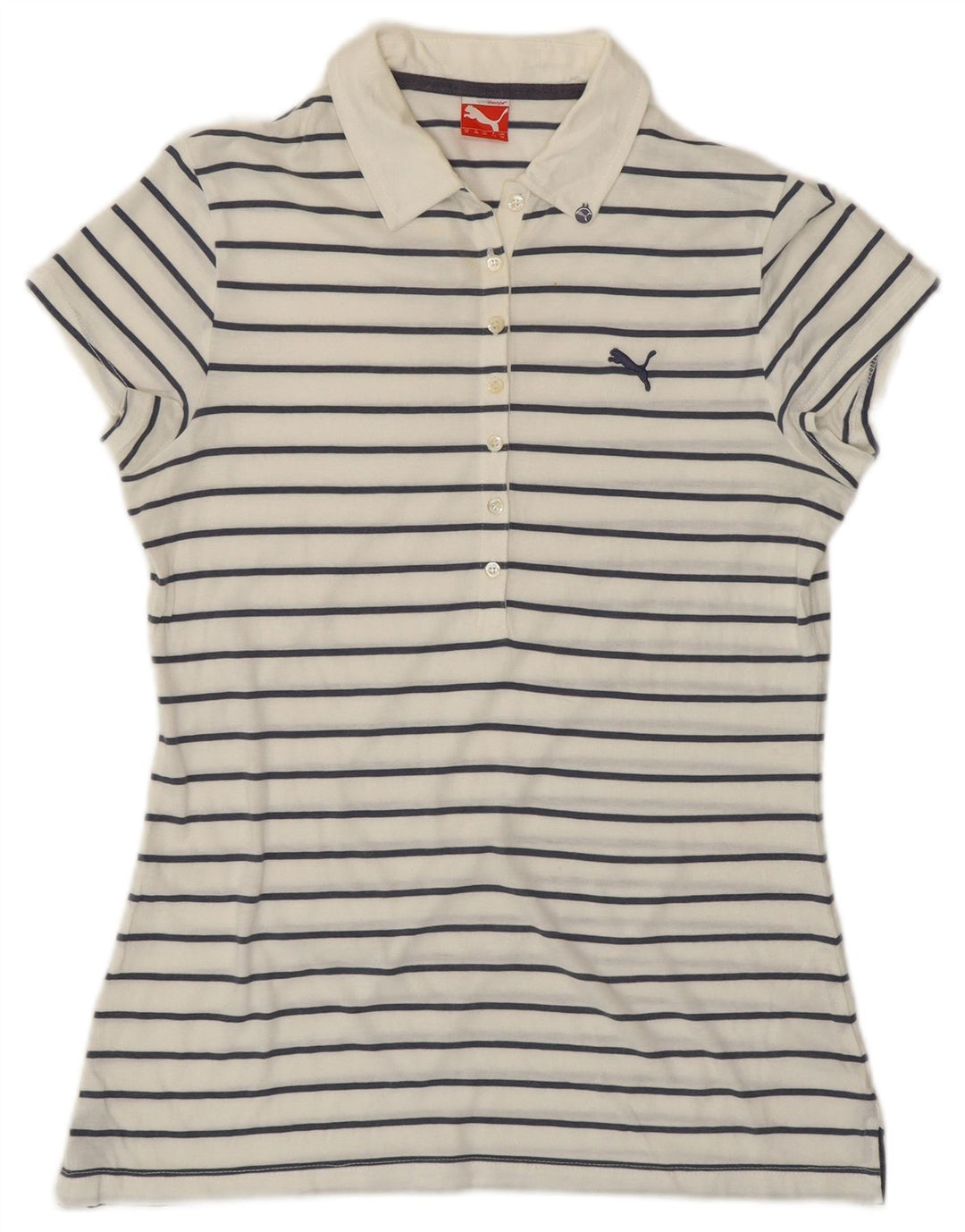 PUMA Polo para mujer UK 12 Medium White Stripes