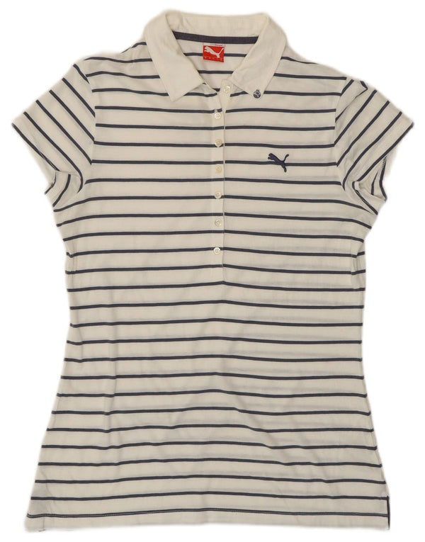 PUMA Polo para mujer UK 12 Medium White Stripes