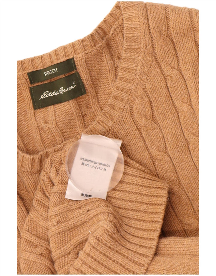 EDDIE BAUER Suéter tipo cárdigan para mujer Reino Unido 12 Algodón beige medio