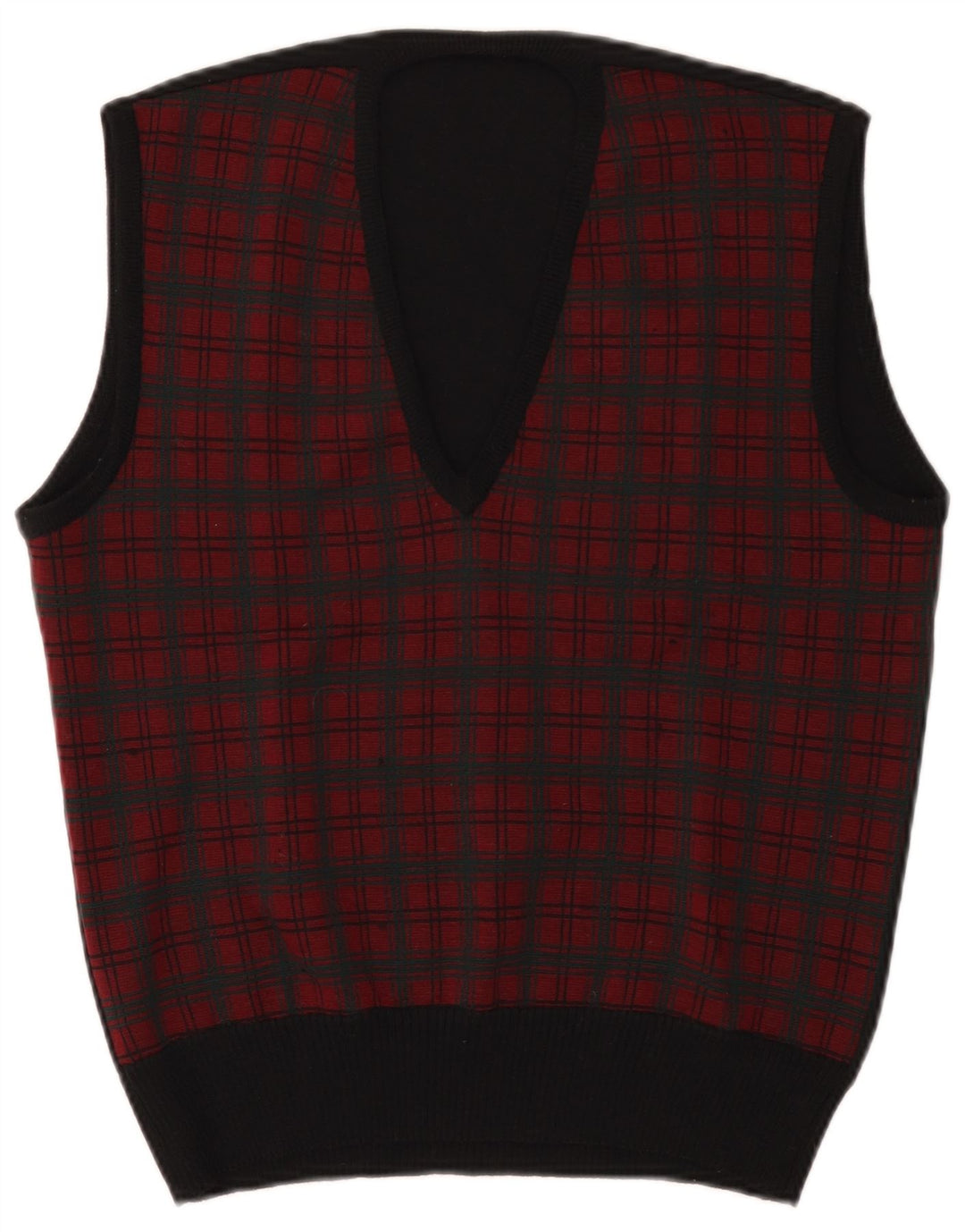 Vintage hombres chaleco tanque top pequeño rojo comprobar