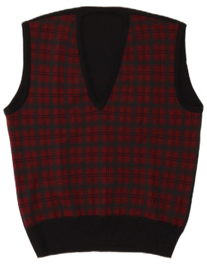 Vintage hombres chaleco tanque top pequeño rojo comprobar