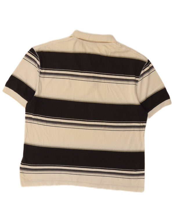 Nike Polo para hombre UK 42/44 Large Beige Rayas