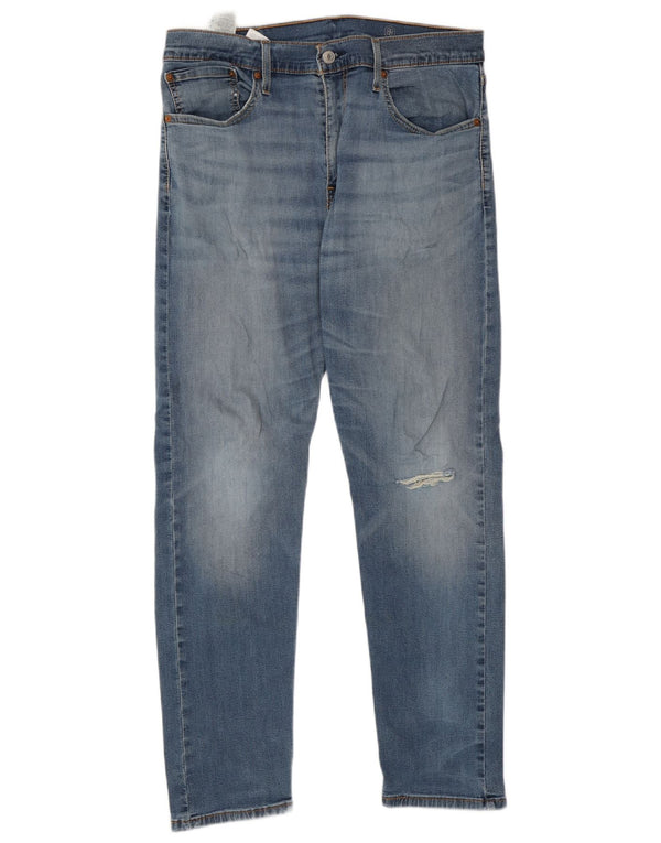 Levi's Mens 512 Vaqueros cónicos delgados desgastados W33 L30 Algodón azul
