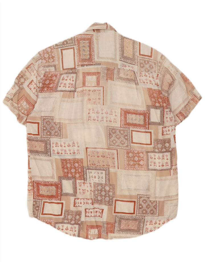 Harrison & Son Camisa de manga corta para hombre, talla mediana, multicolor, geométrica