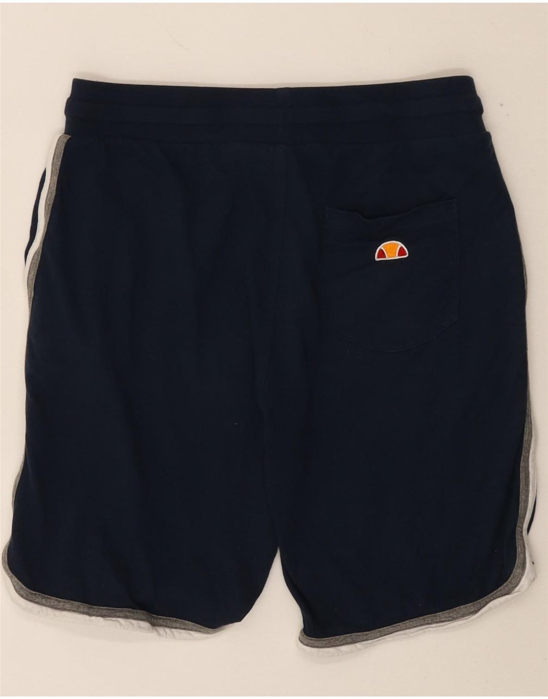ELLESSE Pantalones cortos deportivos gráficos para hombre pequeños de algodón azul marino
