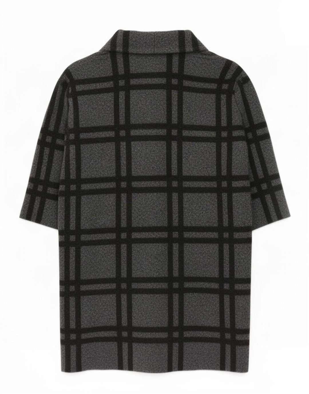 Zara Abrigo extragrande para mujer UK 46 Poliéster a cuadros gris grande