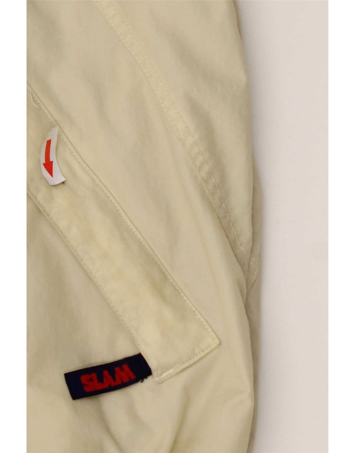 Slam Chaqueta Bomber con Capucha para Hombre UK 44 2XL Nylon Blanco Roto