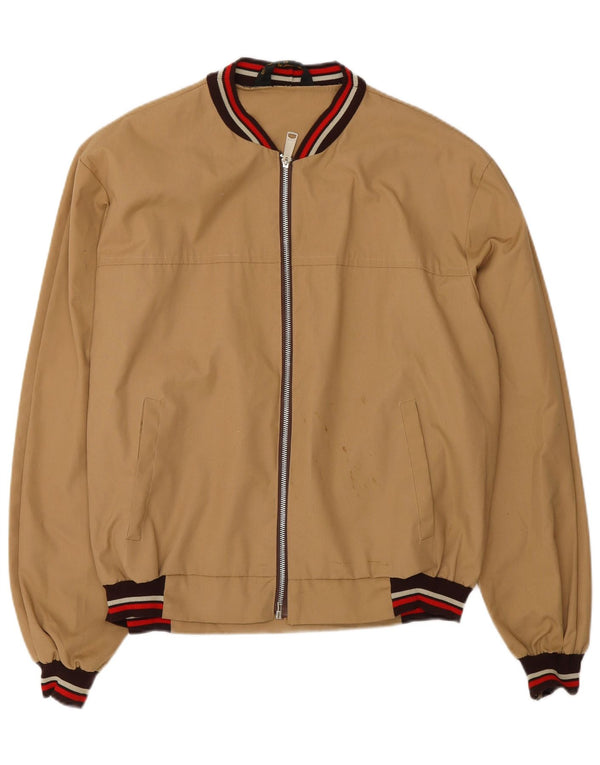 VINTAGE Chaqueta bomber para hombre IT 48 Algodón beige medio