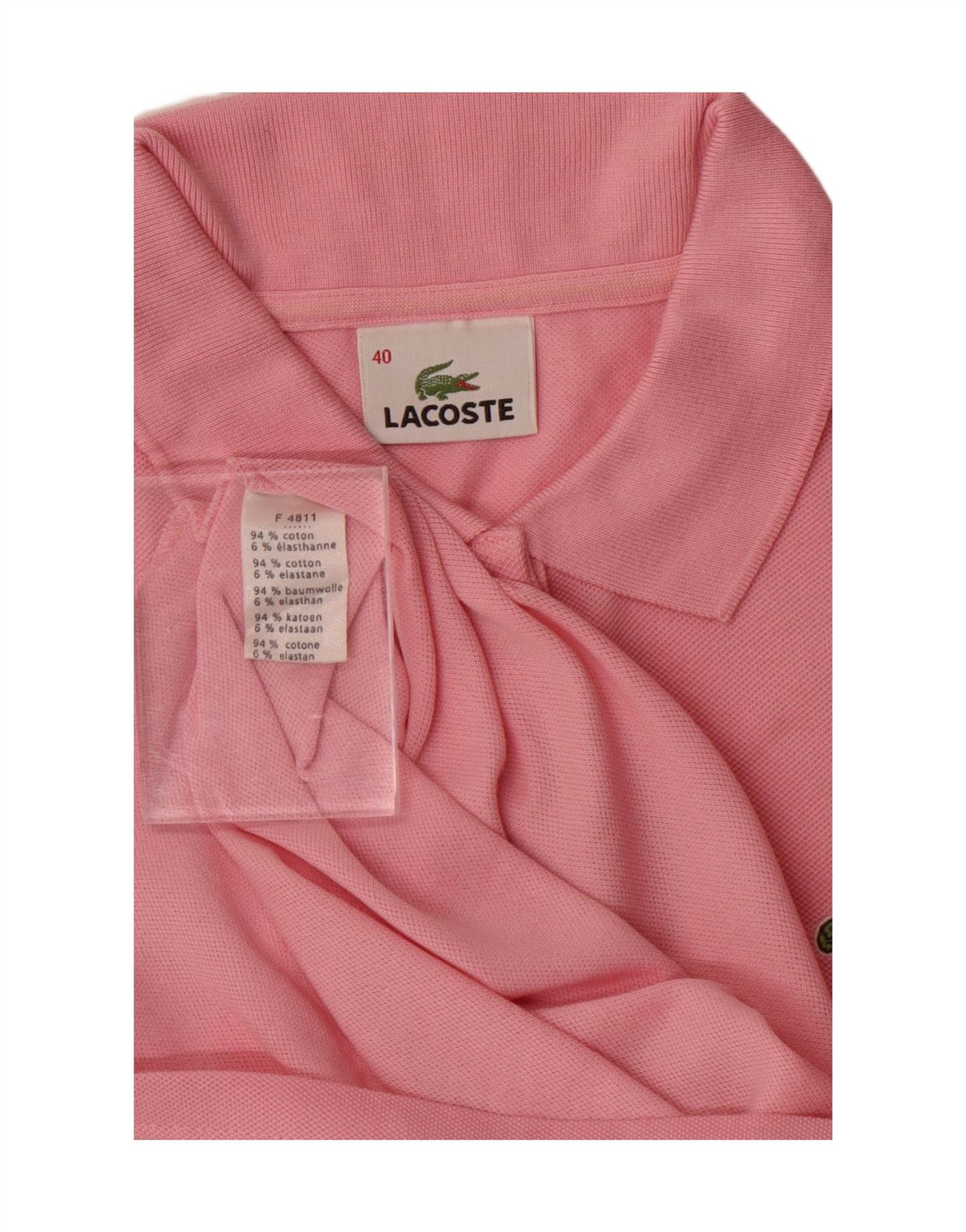 LACOSTE Womens Polo Shirt Size 40 Medium Pink Cotton Vintage Lacoste and Second-Hand Lacoste from Messina Hembry 