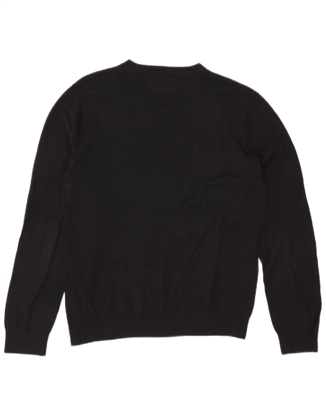 Tommy Hilfiger Jersey con Cuello en V para Hombre Suéter Medio de algodón Negro
