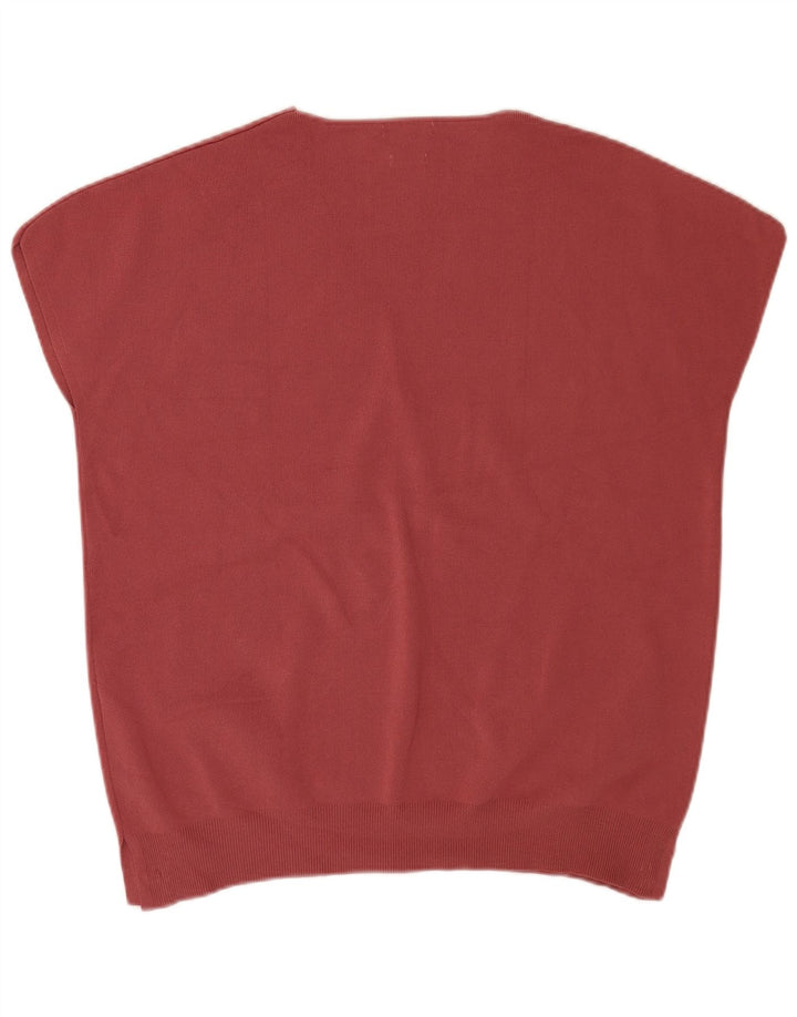 Massimo Dutti Hombre Jersey Manga Corta Con Cuello En V Burdeos Medio