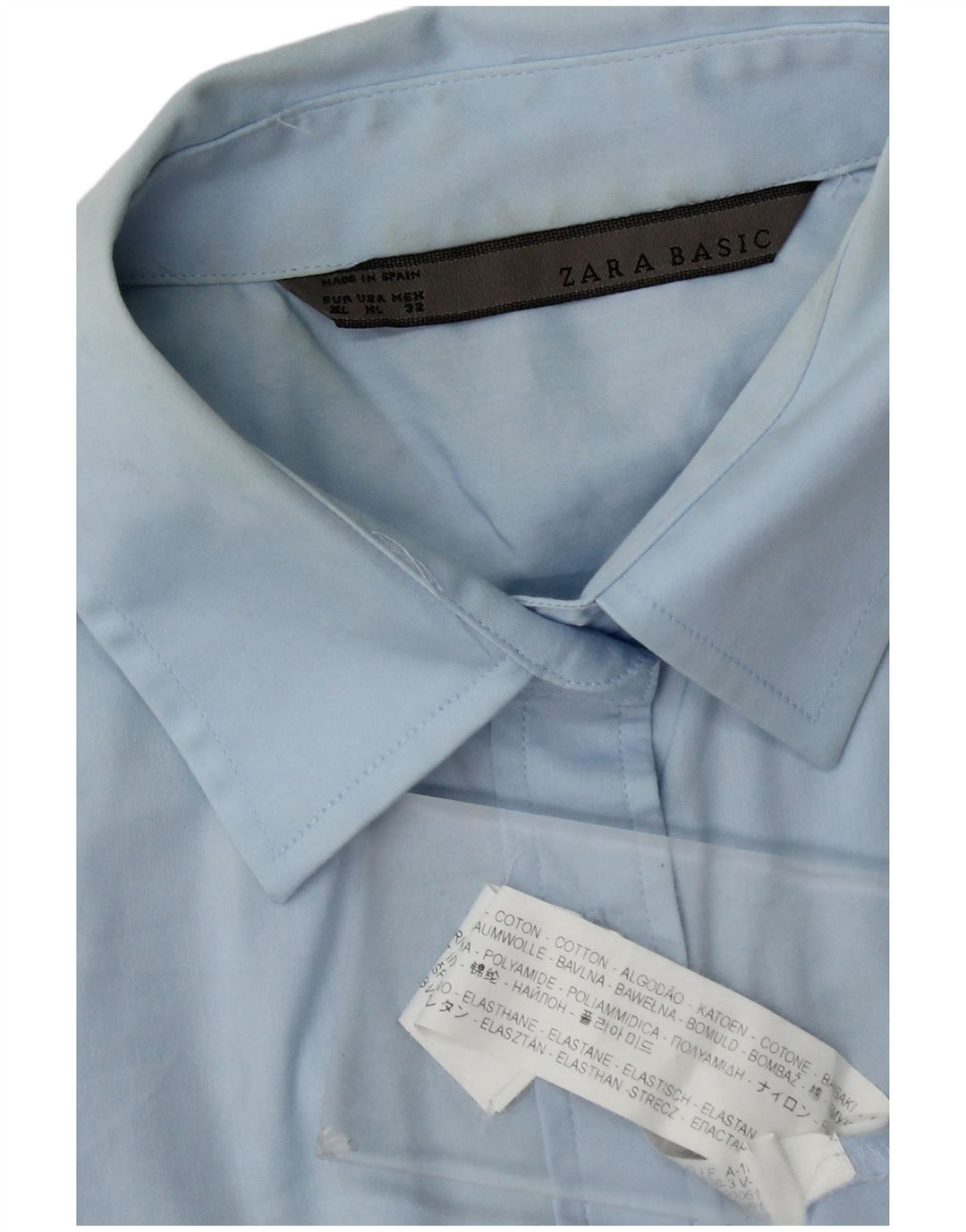 Zara Mujer Camisa ES 40 XL Algodón Azul