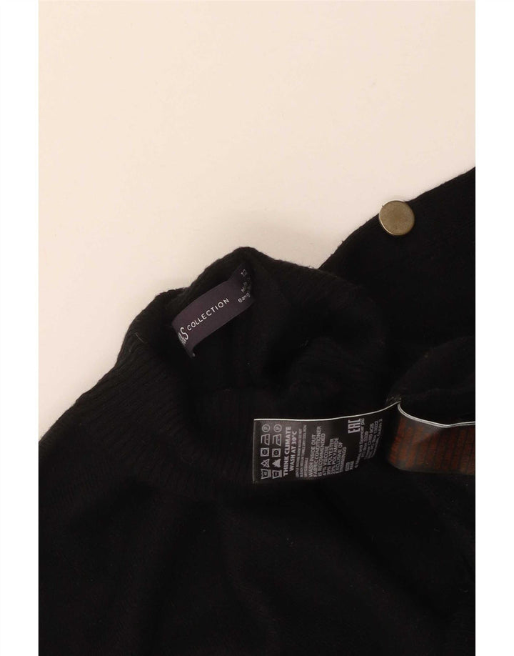 Marks & Spencer Jersey con cuello alto para mujer, talla 40, talla M, color negro