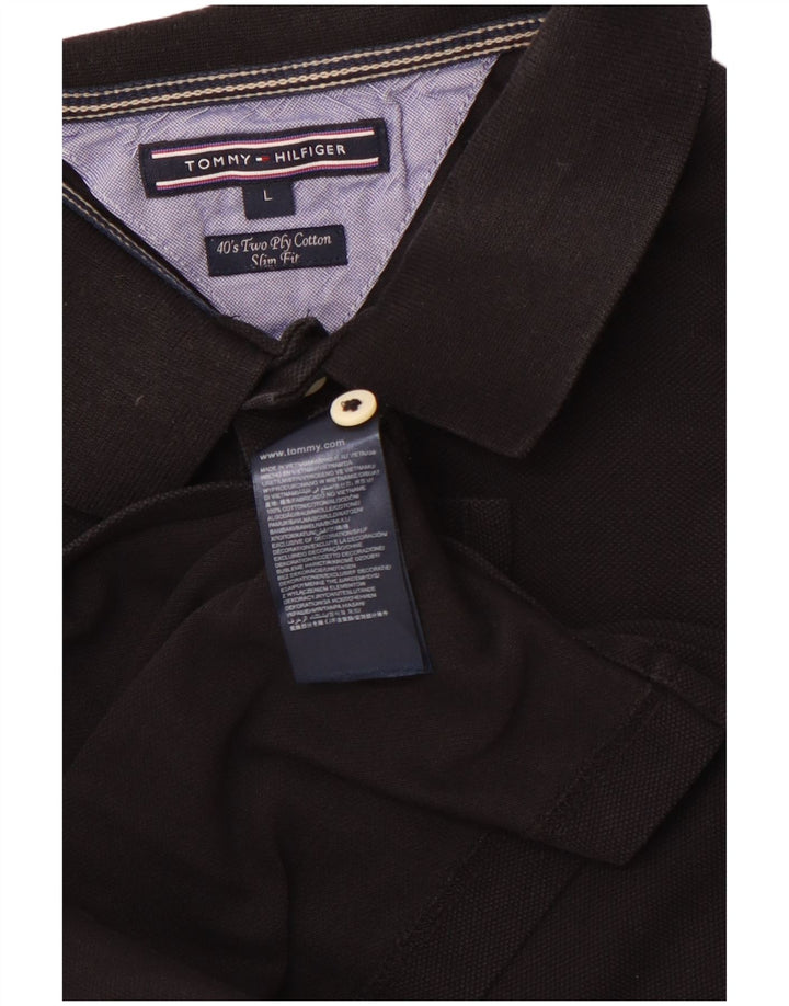 TOMMY HILFIGER Polo Slim Fit para Mujer Grande Algodón Negro