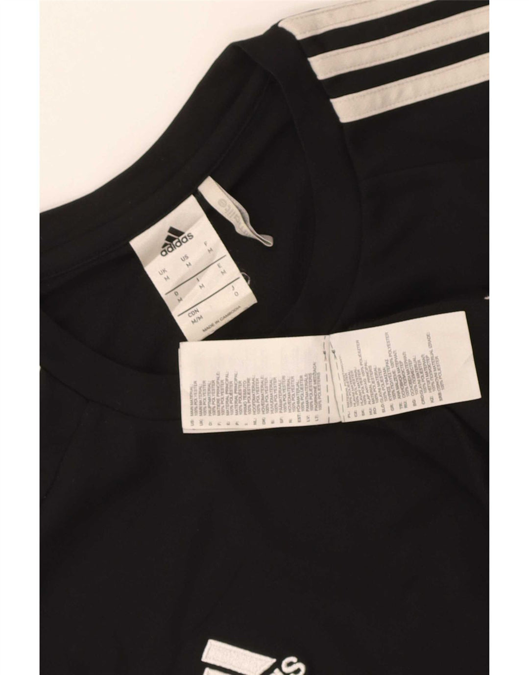 Adidas Hombre Climalite Camiseta Top Medio Negro Colorblock Poliéster