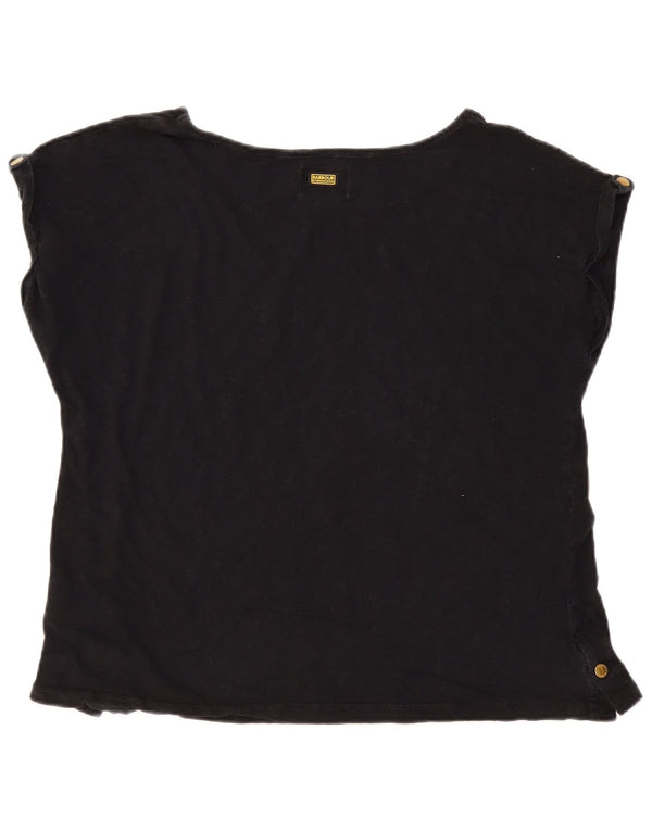 Barbour Camiseta Mujer Top UK 40 XL Algodón Negro