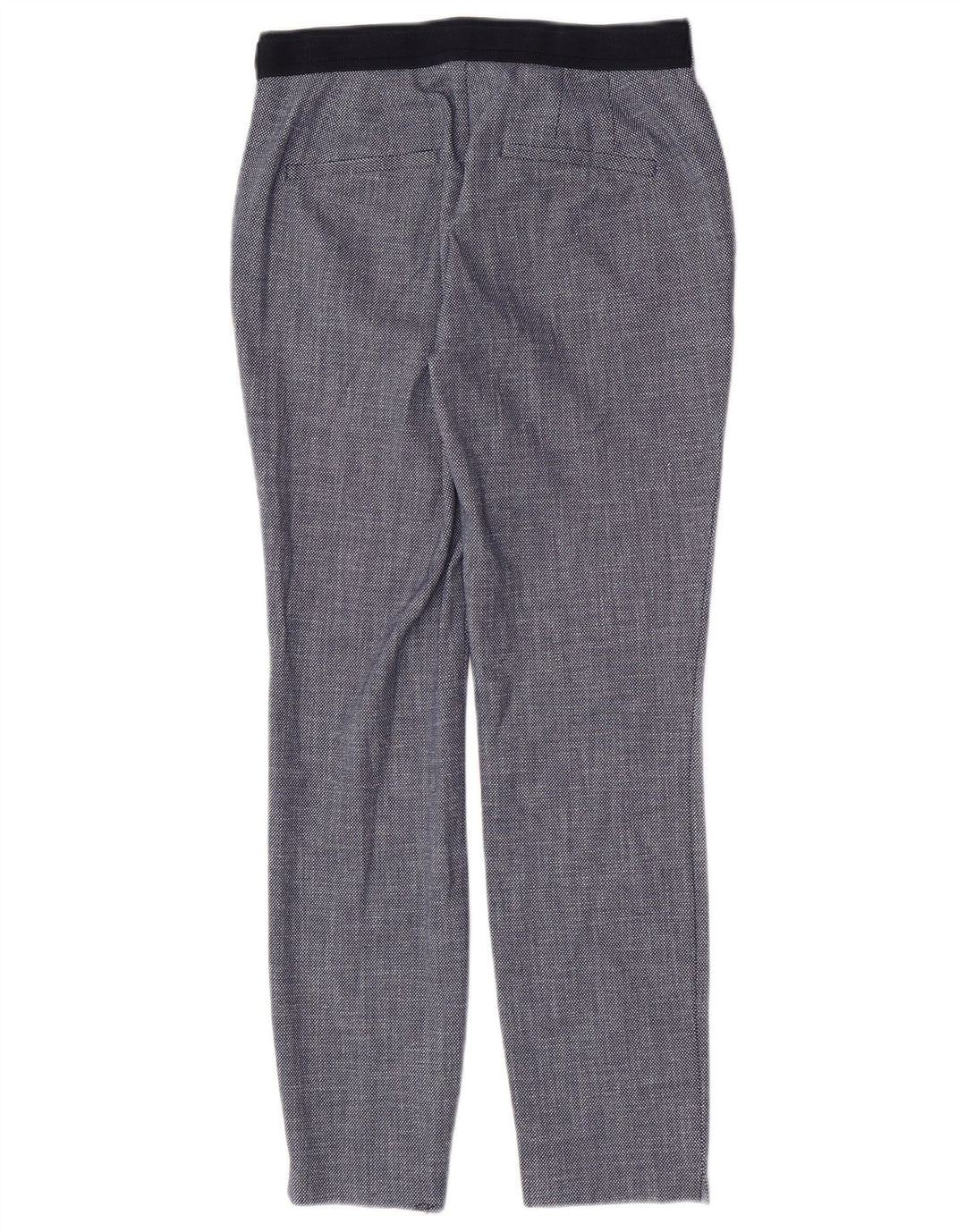 Zara Mujer Pantalón De Traje Slim Small W26 L27 Poliéster Geométrico Azul Marino