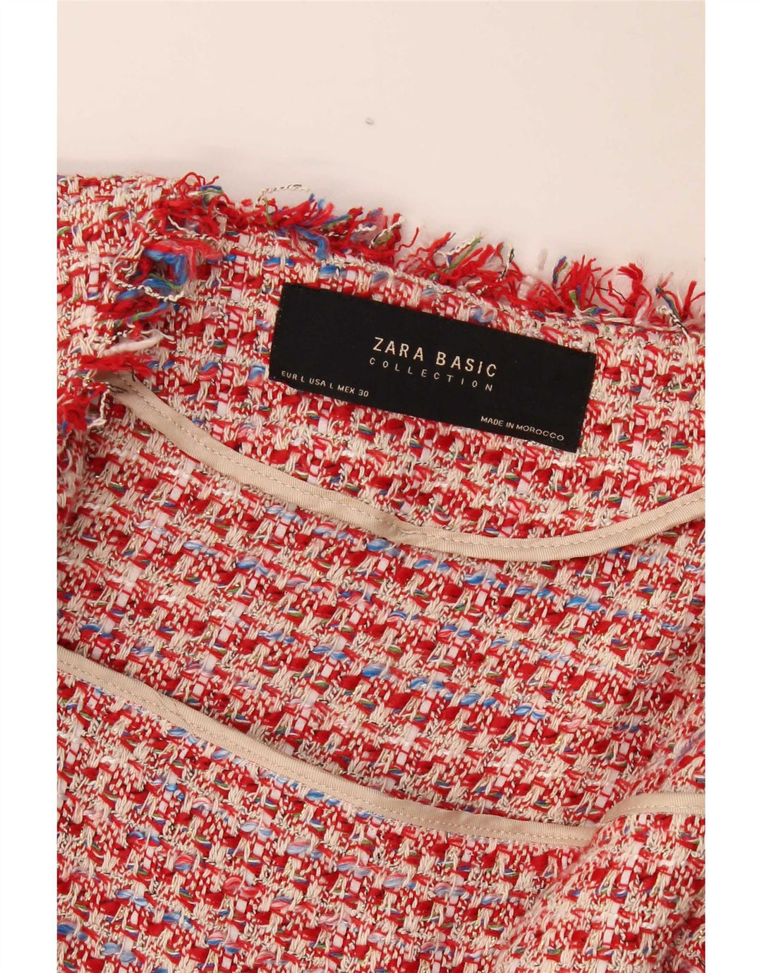 Zara Chaqueta Bolero Abierta para Mujer Reino Unido 46 Grande Rojo Moteado