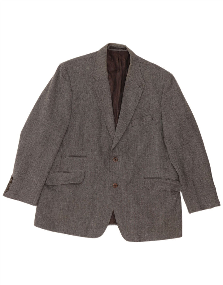 Marks & Spencer Chaqueta tipo blazer con 2 botones para hombre, talla 46, lana gris