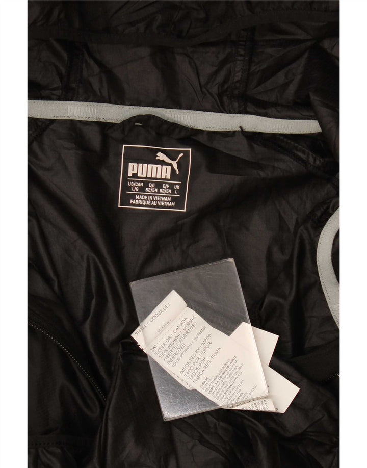 Puma - Chaqueta impermeable con capucha para mujer, talla 40, poliéster negro grande