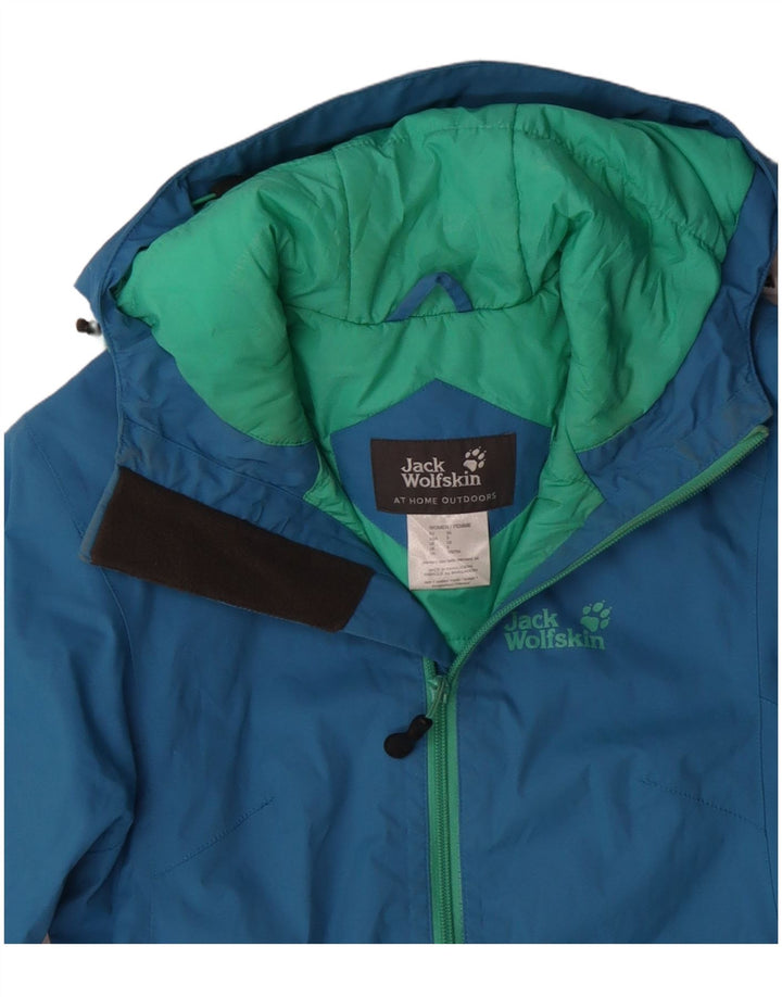 JACK WOLFSKIN Chaqueta cortavientos con capucha para mujer UK 8 Small Blue Polyamide