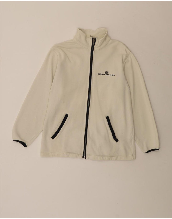 Sergio Tacchini Hombre Chándal Top Chaqueta Pequeña Blanco Roto