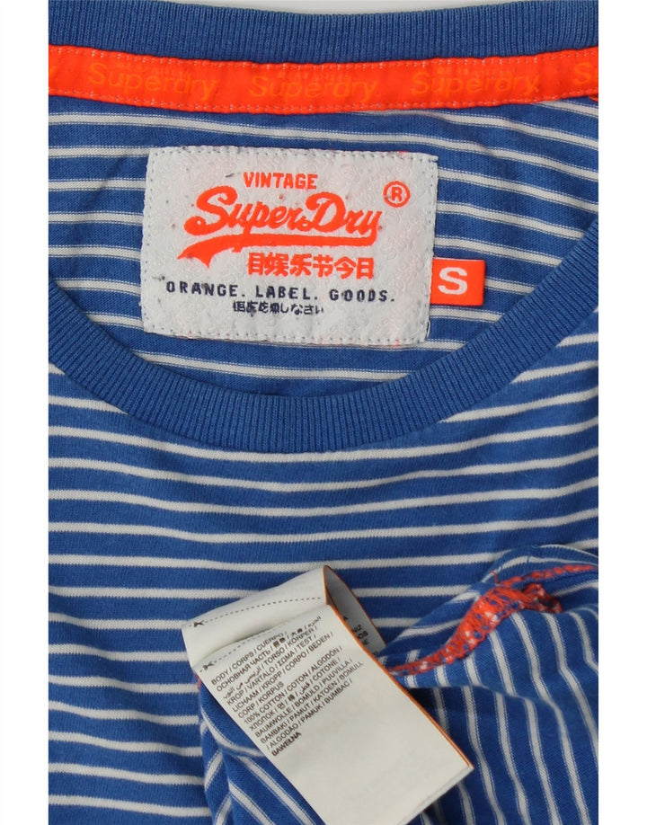 SUPERDRY Hombre Camiseta Top Small Azul Rayas Algodón