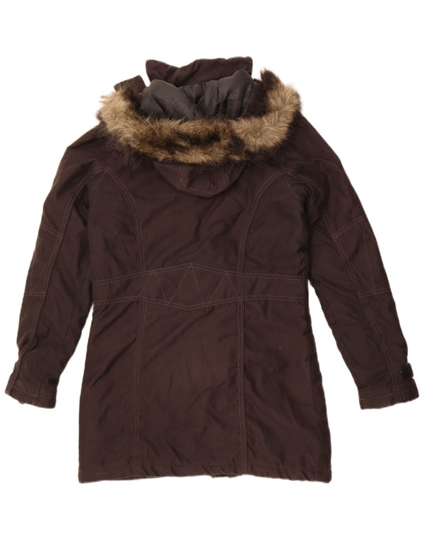 Adidas - Parka con capucha para mujer, talla 40, poliéster negro mediano