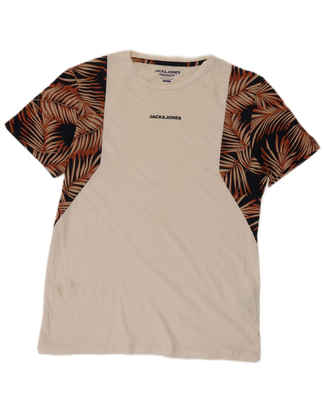 Camiseta Jack & Jones Regular Fit con gráfico y estampado floral blanco mediano para hombre