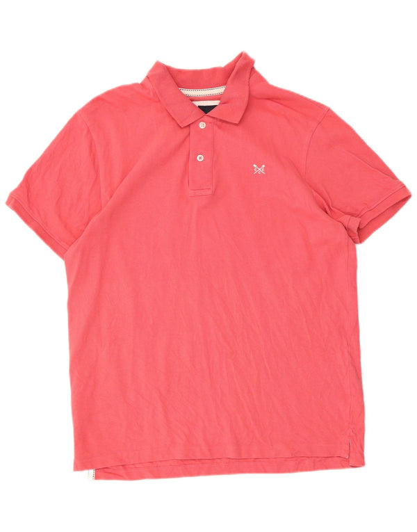 Crew Clothing Polo para hombre de algodón rosa grande