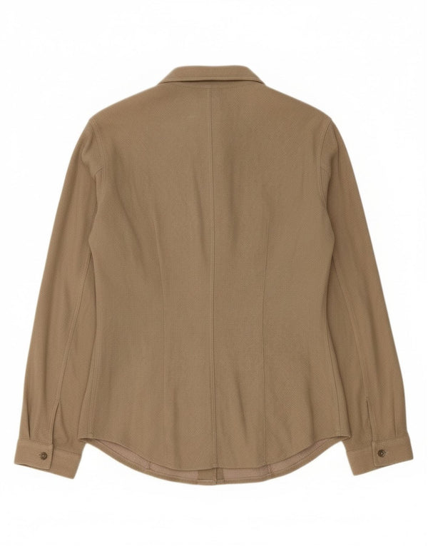 Camisa Armani Jeans Mujer UK 10 Small Viscosa Beige