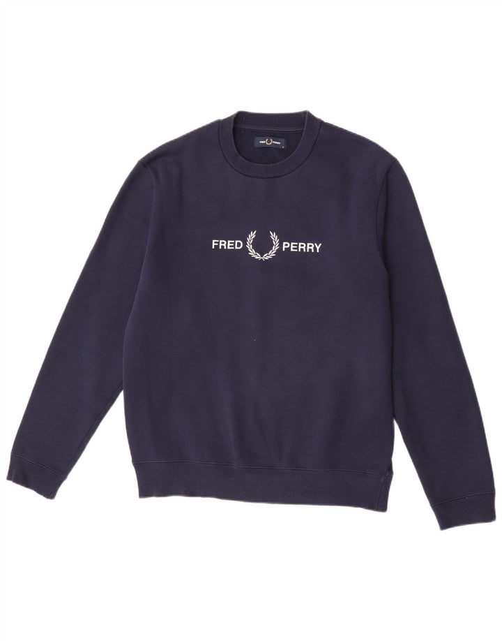 Fred Perry Sudadera Gráfica Para Hombre Jumper Medium Azul Marino Poliéster
