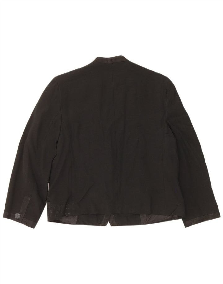 Perte by Krizia Chaqueta tipo blazer con 1 botón para mujer, talla 40, talla grande, acetato negro