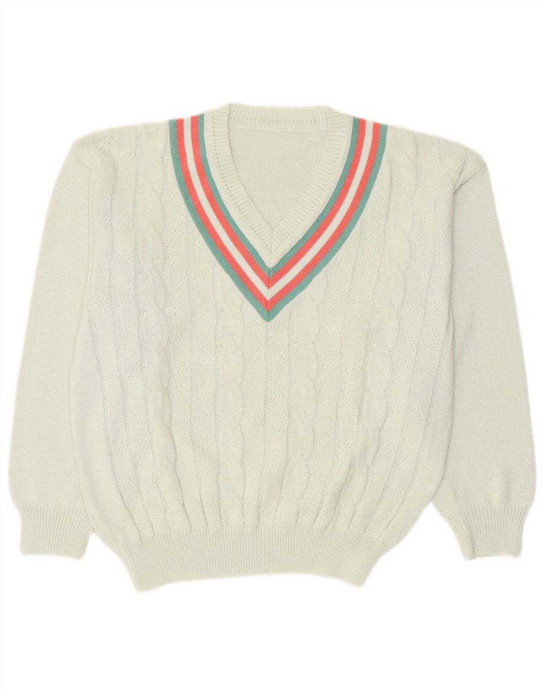 VINTAGE Jersey para hombre suéter grande azul colorblock algodón