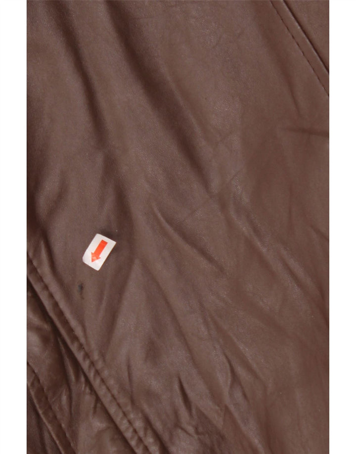 VINTAGE Chaqueta de cuero para hombre IT 56 3XL Marrón