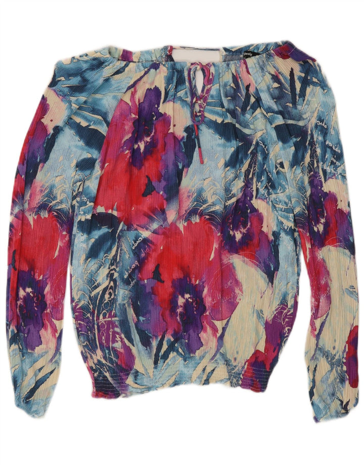 Desigual Top gráfico con hombros descubiertos para mujer UK 10 Small Multicolor Floral